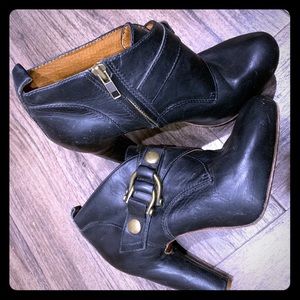 High heeled ankle boots